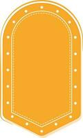 Empty Label Or Frame Element In Chrome Yellow Color. vector