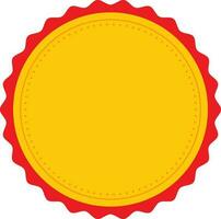 Blank Round Badge Or Label Element In Chrome And Red Color. vector