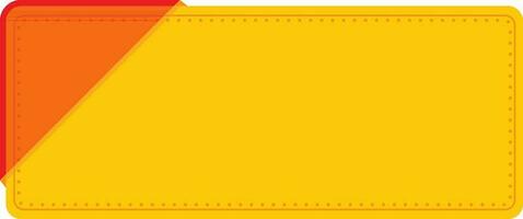 Empty Paper Rectangle Label Or Sticker Element In Chrome Yellow And Red Color. vector