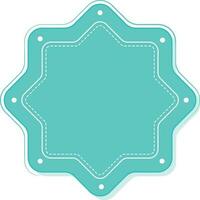 Blank Star Label Or Frame Element In Blue Color. vector