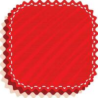 vacío cuadrado etiqueta o pegajoso en rojo color. vector