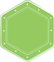 Empty Hexagon Shape Label Or Frame In Green Color. vector