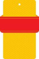 Empty Paper Label Or Sticker Element In Chrome Yellow And Red Color. vector