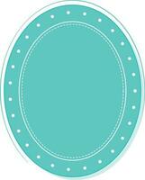 Empty Oval Frame Or Label, Sticker Element In Blue Color. vector