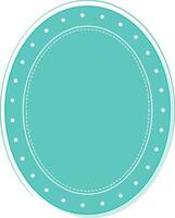 Empty Oval Frame Or Label, Sticker Element In Blue Color. vector