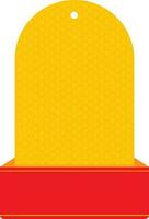 Blank Paper Tag Or Label Element In Chrome Yellow And Red Color. vector