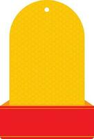 Blank Paper Tag Or Label Element In Chrome Yellow And Red Color. vector