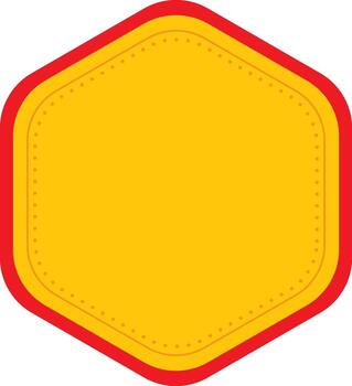 Blank Hexagon Frame Element In Yellow Color. vector