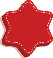 Empty Star Label Or Frame Element In Red Color. vector