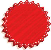 Empty Round Label Or Badge Element In Red Color. vector