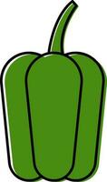 Isolated Capsicum Icon In Green Color. vector