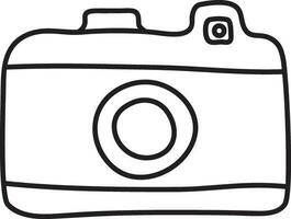 Isolated Camera Icon Or Symbol In Black Thin Line Art. vector