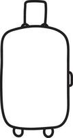 Black Linear Style Trolley Bag Icon Or Symbol. vector