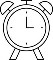 Black Outline Illustration Of Alarm Clock Icon. vector