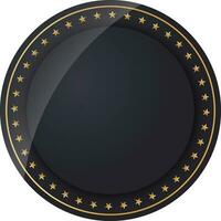 Black Empty Round Label Element On White Background. vector