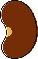 Isolated Brown Bean Icon In Flat Style. vector