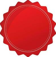 Empty Round Label Or Sticker Element In Red Color. vector