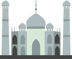 Beautiful Tajmahal Flat Icon In Grey Color. vector