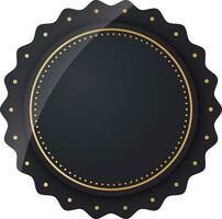 Empty Round Label Or Badge Element In Black Color. vector