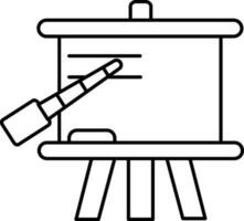 Stick Point On Board Icon In Line Art. vector