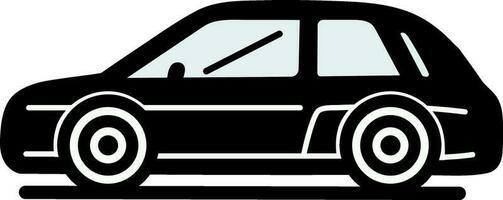 lado ver de coche icono en negro y blanco color. vector
