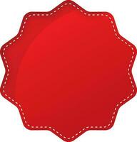 Empty Round Label Or Sticker Element In Red Color. vector