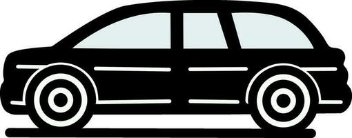lado ver de coche icono en negro y blanco color. vector