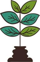 Illustration Of Plant Sprout Icon In Flat Style. vector