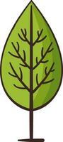 Isolated Green Leaf Icon In Flat Style. vector