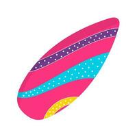 Colorful Surfboard Icon In Flat Style. vector