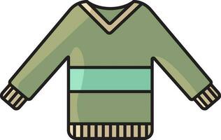 Tricolor Sweater Or Inner Icon In Flat Style. vector