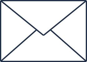 Envelope Or Mail Icon In Blue Outline. vector