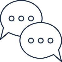 Thin Line Art Of Chat Bubbles Icon. vector