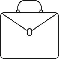 Isolated Office Bag Icon in Black Outline. vector