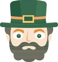 personaje de barba duende hombre cara icono en plano estilo. vector