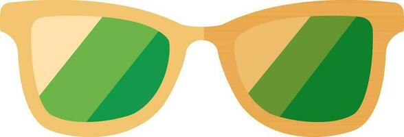 Green And Orange Spectacles Icon In Flat Style. vector