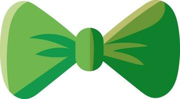 Flat Style Bow Tie Icon In Green Color. vector