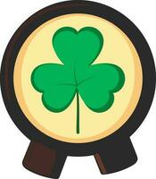 Illustration of Clover Badge Icon In Flat Style. vector