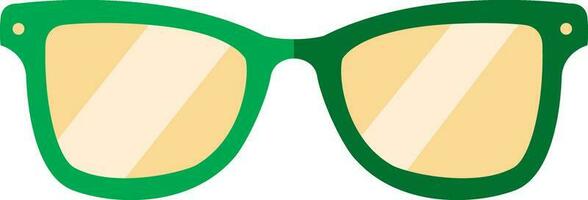 Green And Orange Spectacles Icon In Flat Style. vector