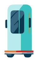 Turquoise Bus Or Train Door Element In Flat Style. vector