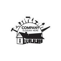 House Builder Logo,House Repair Service,Construction Building Worker Tool Handyman concept vector