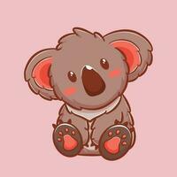 Cute koala cartoon character vector