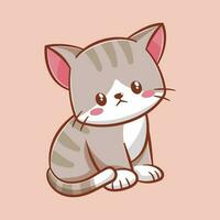 Cute cat cartoon character vector