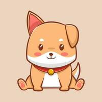 Cute shiba inu cartoon character vector