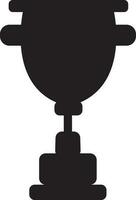 Black trophy cup on white background. vector