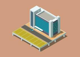 isométrica moderno edificio. vector