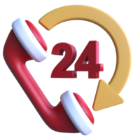 24 Std Bedienung 3d Symbol ui png transparent Hintergrund