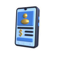 uppkopplad Bank konto 3d ikon ui png transparent bakgrund