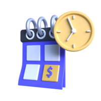 finanziell Zeitplan 3d Symbol ui png transparent Hintergrund