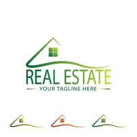 Real estate logo design template, Natural real estate logo vector. vector